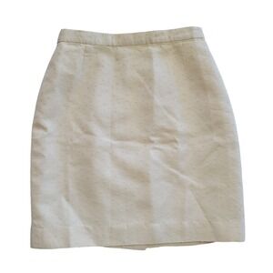 Escada Couture Pencil Skirt Women 38 Cream Cotton Silk Swiss Dot Made in Germany